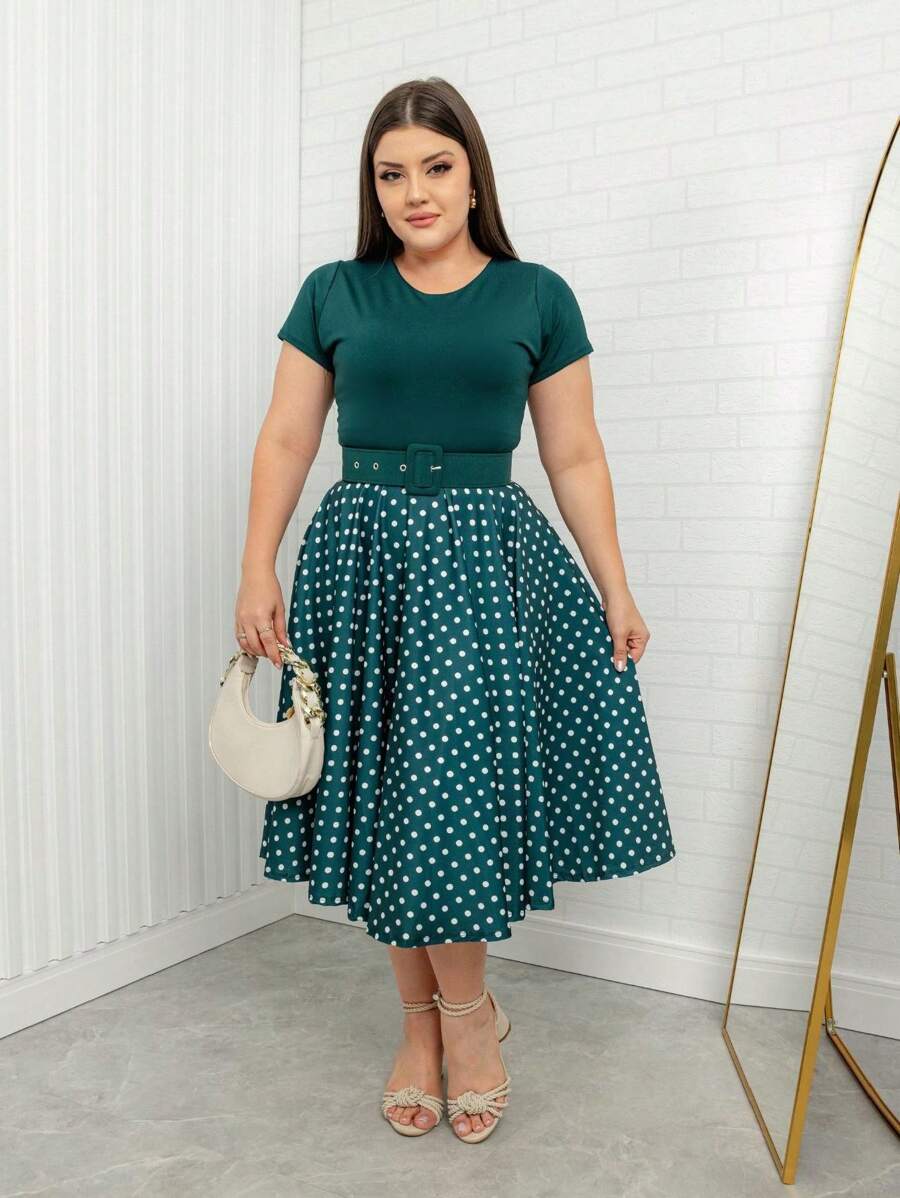 Emerald Green Polka Dot Women's Robe