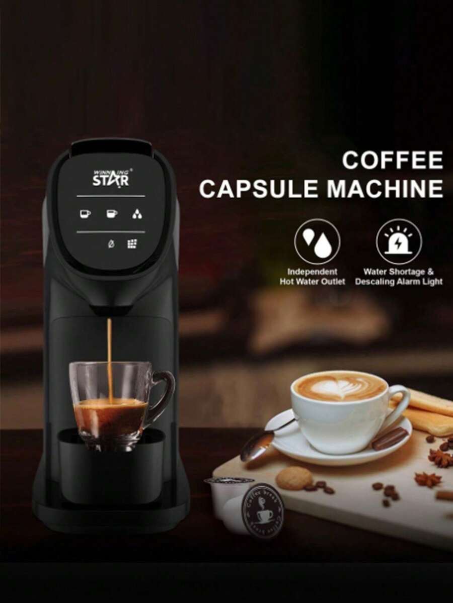 Capsule Coffee Machine Professional Detachable Coffee Maker 1200W Black