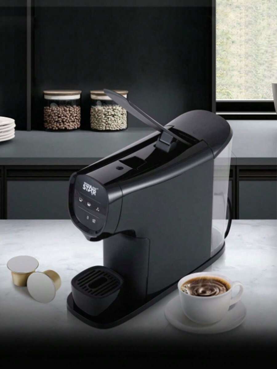 Capsule Coffee Machine Professional Detachable Coffee Maker 1200W Black