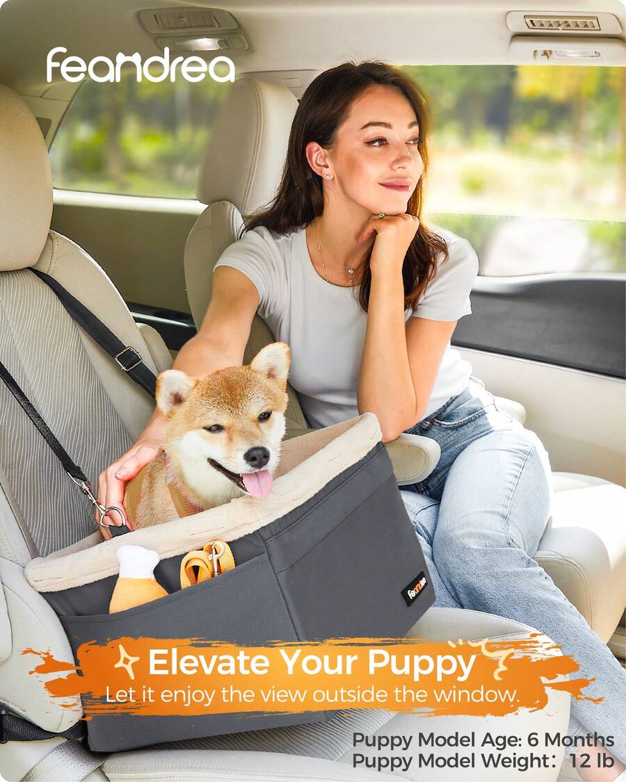 Feandrea Dog Car Seat, Pet Booster Seat For Small Dogs Up To 18 Lb