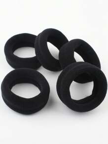 5 pezzi Elastici per capelli spessi da donna, fasce in gomma nera ad alta elasticità per code di cavallo e chignon, accessori per capelli carini e pratici, fermacode, elastici per capelli, abbigliamento da palestra e sport, corda per capelli