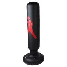 160cm Inflatable Punching Bag (Wobble Doll Style) - Black, Fitness Sandbag For Boxing Training, Safe PVC - Black - View 3