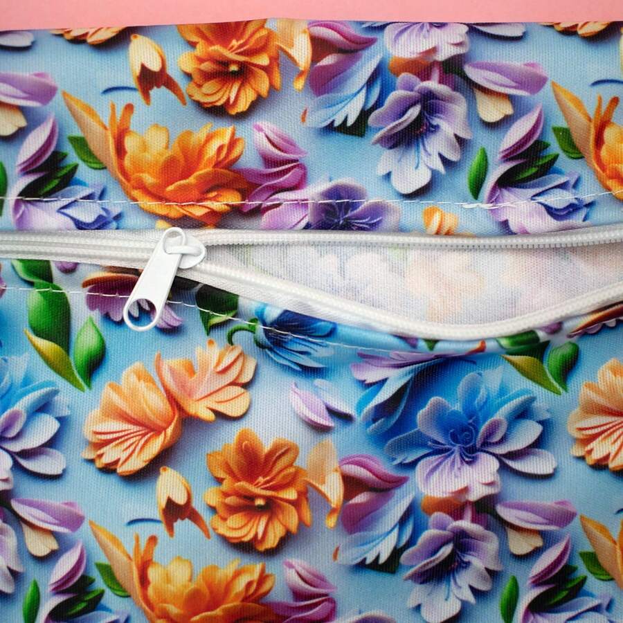 3pcs Wet Dry Bags 3D Printing Flower Waterproof Reusable With Zippered