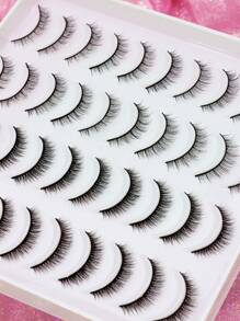 20 Stück gemischte 3D Nerz Wimpern, natürliche neue Kunstwimpern, dick & gekräuselt für bezaubernde Augen, essentiell für tägliche Dates. Wiederverwendbare Kunstwimpern verlängern die Haltbarkeit des Make-ups. Lang & dick Stile geeignet für Hochzeiten, Partys, Nachtclubs