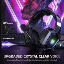 ONIKUMA ONIKUMA K8 Gaming Headphones With Flexible HD Mic RGB Light Surround Sound Over-Ear Wired Headset Gamer For PC Gaming