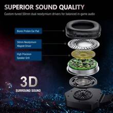 ONIKUMA ONIKUMA K8 Gaming Headphones With Flexible HD Mic RGB Light Surround Sound Over-Ear Wired Headset Gamer For PC Gaming