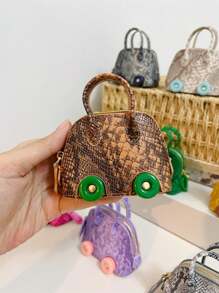 鳄鱼纹车轮保龄球包贝壳包耳机包汽车钥匙包包挂件。假期圣诞节礼物感恩节礼物 Y2K 女士钱包迷你钱包钱包零钱包 - 彩色 - 查看 17