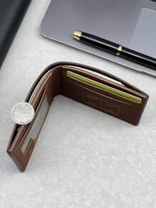 Fashionable Minimalist Soft Men's Short Wallet Teens College Students Ultra-Thin Dollar Wallet Mini Wallet Birthday Christmas Gifts Gift Thanksgiving Vintage For Men Wallet Purse Wallet Small Wallet Men Wallet Leather - Brown - View 1