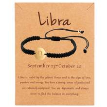1 pieza Pulsera unisex con de los 12 signos del zodíaco, hecha a mano de acero inoxidable trenzado, de moda