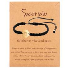 1 pieza Pulsera unisex con de los 12 signos del zodíaco, hecha a mano de acero inoxidable trenzado, de moda