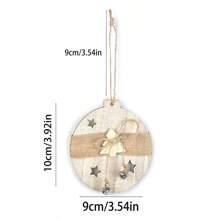 1pc Wooden Christmas Tree Ornament With Five-Pointed Star, Reindeer, Mitten And Sock Decorations, Christmas Decor