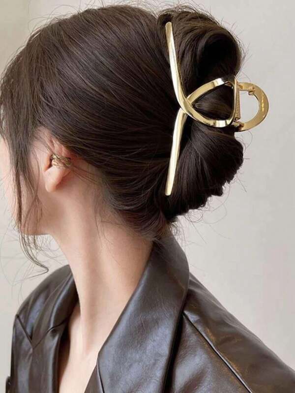 1 Peça Prendedor de Cabelo Feminino G Metal 12cm de Estilo Casual Minimalista para uso Diário em Passeios Casuais