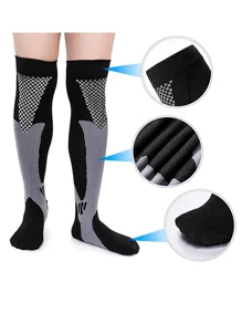 1 par de calcetines de compresión Medias de soporte para hombres calificadas como las mejores para viajes, vuelos largos, regalo de Navidad para amigo, madre, padre, trabajo, atletismo, gimnasio, deporte, running, senderismo, ciclismo