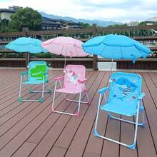 Silla de Playa Pequeña de colores Modelo al Azar, Sila de playa Plegable Portátil para Exteriores con Sombrilla, paraguas, Vacaciones en la Playa, Silla de Camping para Pequeños, Silla de Playa con Sombrilla Tela Oxford, Silla Plegable Portátil Fácil de Transportar. - Multicolor - Ver 7