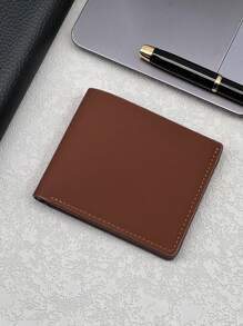 Fashionable Minimalist Soft Men's Short Wallet Teens College Students Ultra-Thin Dollar Wallet Mini Wallet Birthday Christmas Gifts Gift Thanksgiving Vintage For Men Wallet Purse Wallet Small Wallet Men Wallet Leather - Brown - View 4