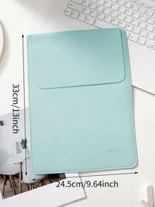 1pc Logotipo personalizável Grande capacidade Bolsa de armazenamento para computador ao ar livre, Material PU Cor sólida Minimalista Capa protetora para laptop, Bolsa de carregador com revestimento interno magnético faça você mesmo para laptop