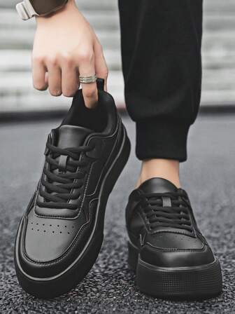 Men's Casual Simplistic Splicing Gray Sneakers, Romantic College Style Low-Top Vulcanized Shoes, Fashionable Outdoor Hiking Couple Shoes