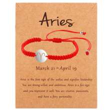 1 pieza Pulsera unisex con de los 12 signos del zodíaco, hecha a mano de acero inoxidable trenzado, de moda