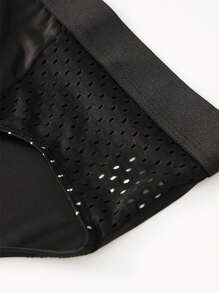 4pcs Men's Breathable Mesh Triangle Briefs, Solid Color Comfortable Underwear