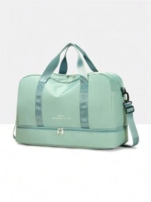 Festa Junina Baila Morena Bolsa baú esportiva nylon resistente à água capacidade grande de mão de ombro alça transversal ajustável porta tênis bolso impermeável - Verde - Visão 6