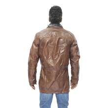Mens Leather Trench Coat-Aleppo - 譚 - 查看 7