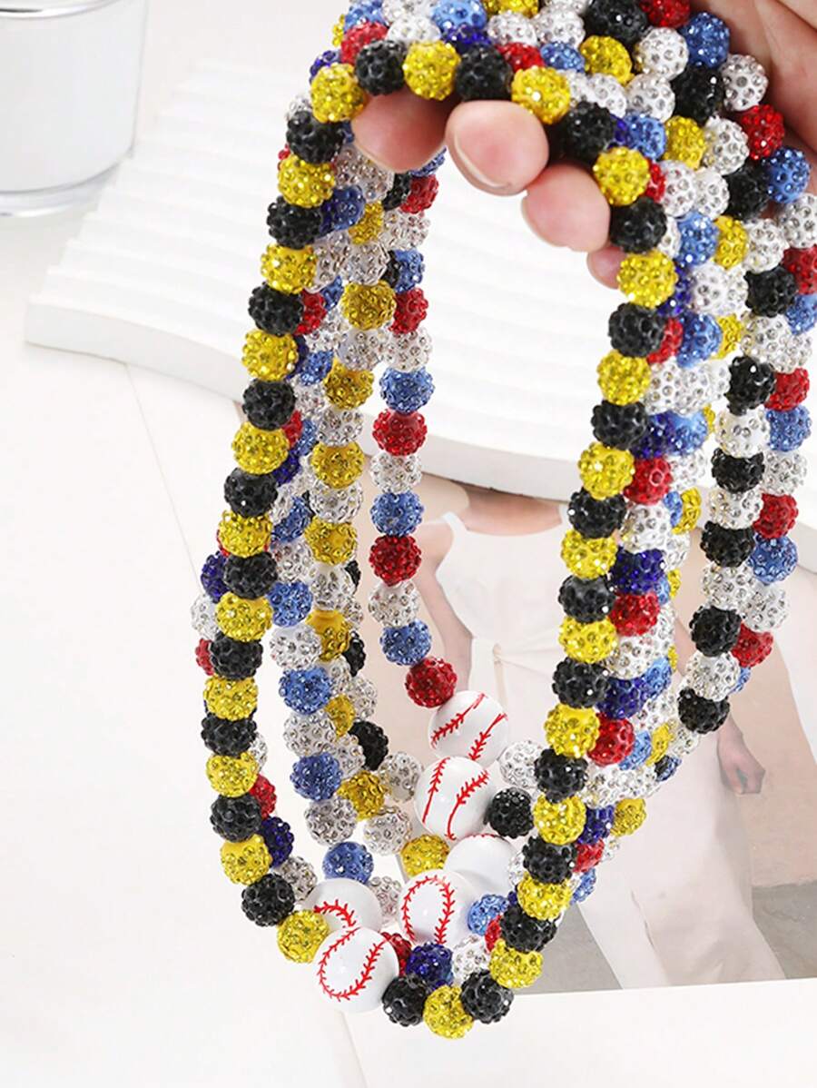 1 件男士运动棒球串珠项链，适合女士运动员 Bling Ice Collection 棒球项链，送给父子家人的圣诞节情人节礼物 - Beaded necklace - 查看 1