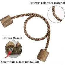 Paquete de 6 anillos magnéticos de estilo vintage para sujetar las cortinas - Cuerda elegante de plástico para fijadores - Pinzas magnéticas resistentes para cortinas para el hogar y la oficina - Multicolor - Ver 3