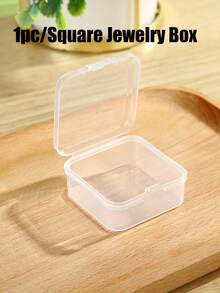 4 件/1 件迷你塑料收纳盒，透明珠宝收纳盒，便携式耳塞药丸收纳盒，带盖珠宝珠子容器，多功能五金小工艺小工具收纳盒 - 彩色 - 查看 3