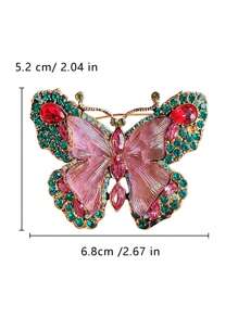 1pc Heavy Duty Crystal Butterfly Brooch, Fashionable Animal Insect Women Brooch, High-End Multi-Purpose Coat Decoration - Star - View 4