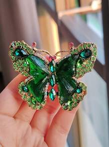 1pc Heavy Duty Crystal Butterfly Brooch, Fashionable Animal Insect Women Brooch, High-End Multi-Purpose Coat Decoration - Star - View 2