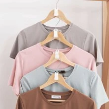 WholeNight Bộ 50 móc treo quần áo dọc, sắp xếp tiết kiệm không gian cho tủ quần áo, móc treo có thể xếp chồng, kẹp treo quần áo trẻ em, lưu trữ tại nhà - Nhiều màu - Xem 8