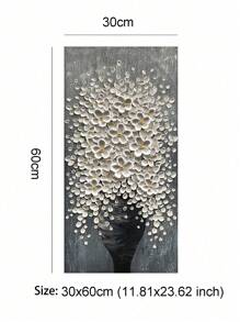 1 Pieza Pintura De Decoración De Entrada De Flor Vertical, Arte De Pared En Forma De Corazón Sin Marco Para Decoración Del Hogar 50x100cm