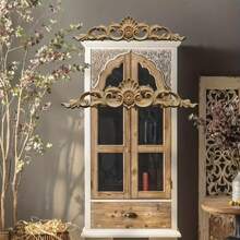 1 pieza de 30cm/40cm/50cm Decoración de flor tallada en madera para chimenea, gabinete de vino, fondo de pared