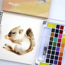 12/18/24/36 Colors Solid Watercolor Pigment Set For Drawing And Painting, Portable,Back To School Essentials,Creative Gift For Thanksgiving, Christmas, Birthday Halloween Decoration Back To School