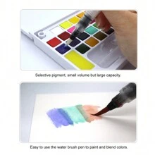 12/18/24/36 Colors Solid Watercolor Pigment Set For Drawing And Painting, Portable,Back To School Essentials,Creative Gift For Thanksgiving, Christmas, Birthday Halloween Decoration Back To School