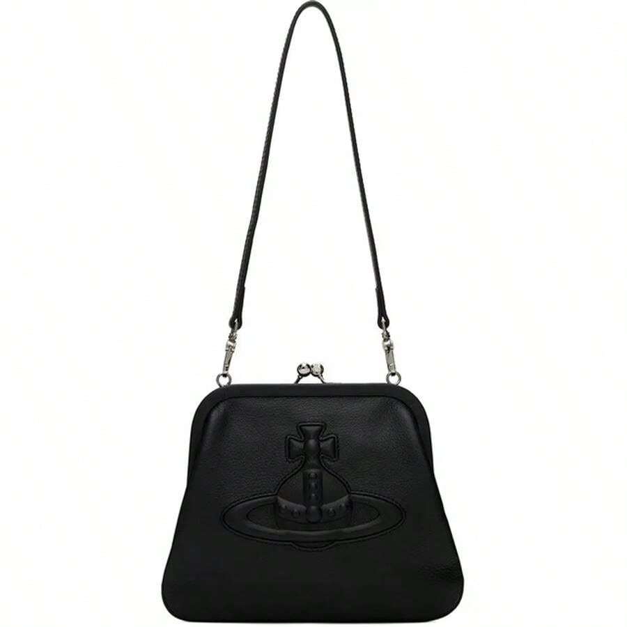 Vivienne Westwood ORB Leather Shoulder Bag Black SHEIN USA
