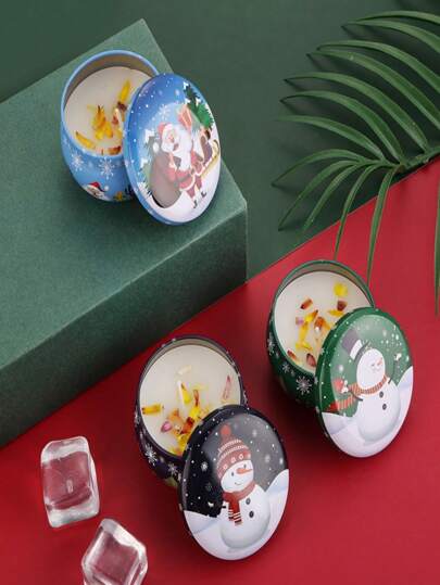 Conjunto de 2 ou 4 velas aromáticas de Natal, com acabamento esmaltado requintado. Presentes perfeitos para o Natal, a Véspera de Natal, hotéis, restaurantes, festivais de música, aniversários, casamentos, cerimônias de bênção e decoração de festas de fim de ano. Feliz Natal! Decoração de Natal para o quarto no inverno.