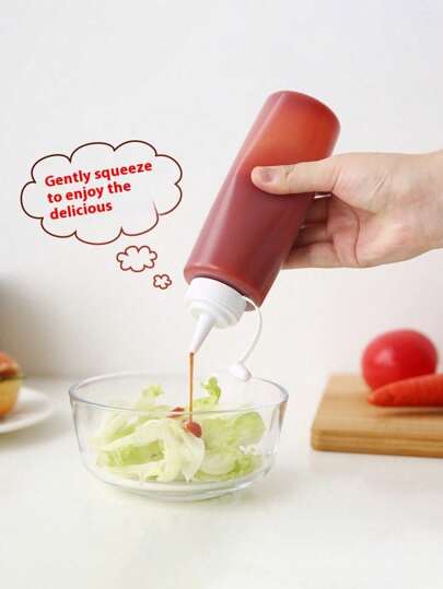 1 件调味品挤压瓶，厨房酱汁/油/番茄酱/芥末酱分配器，带盖，适用于烹饪工具