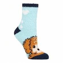 WILD FEET 2 Pack Ladies Cozy Bed Socks In Gift Box | Warm Fleece Fluffy Lounge Socks - Fast Shipping And Quick Delivery - Blue - View 3