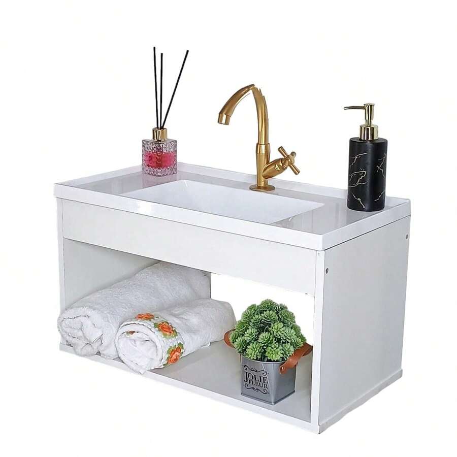 Bathroom Cabinet Bathroom Cabinet Home Bathroom Cabinet Bathroom Cabinet With Sink - 白色 - 查看 1