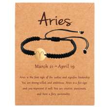 1 pieza Pulsera unisex con de los 12 signos del zodíaco, hecha a mano de acero inoxidable trenzado, de moda