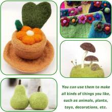 Needle Felting Wool 8 Colors Nature Wool Roving, Felting Wool Bulk, Wool Roving For Needle Felting, For DIY Craft Materials And Felting Wool Craftsmen, 10g/Color