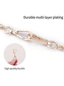 Stylish Metal Chain Strap - Adjustable Cross Body Shoulder Handbag Replacement Strap With Durable Iron Flat Chain And Secure Metal Buckles - Versatile Handbag Accessories For Women - Multicolor - View 9
