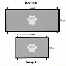 1 pieza Valla divisoria para mascotas sin taladro, barrera plegable portátil de malla de seguridad para perros, red de aislamiento para mascotas - Negro - Ver 9