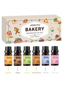 1/6pcs,Bakery Scented Essential Oil - 10ml Each, Aromatherapy Fragrance Oils For Diffusers, Candles, Humidifiers - Relaxing Scents Including Pumpkin Pie, Tiramisu, Vanilla Cake, And More Gifts Birthday Graduation
