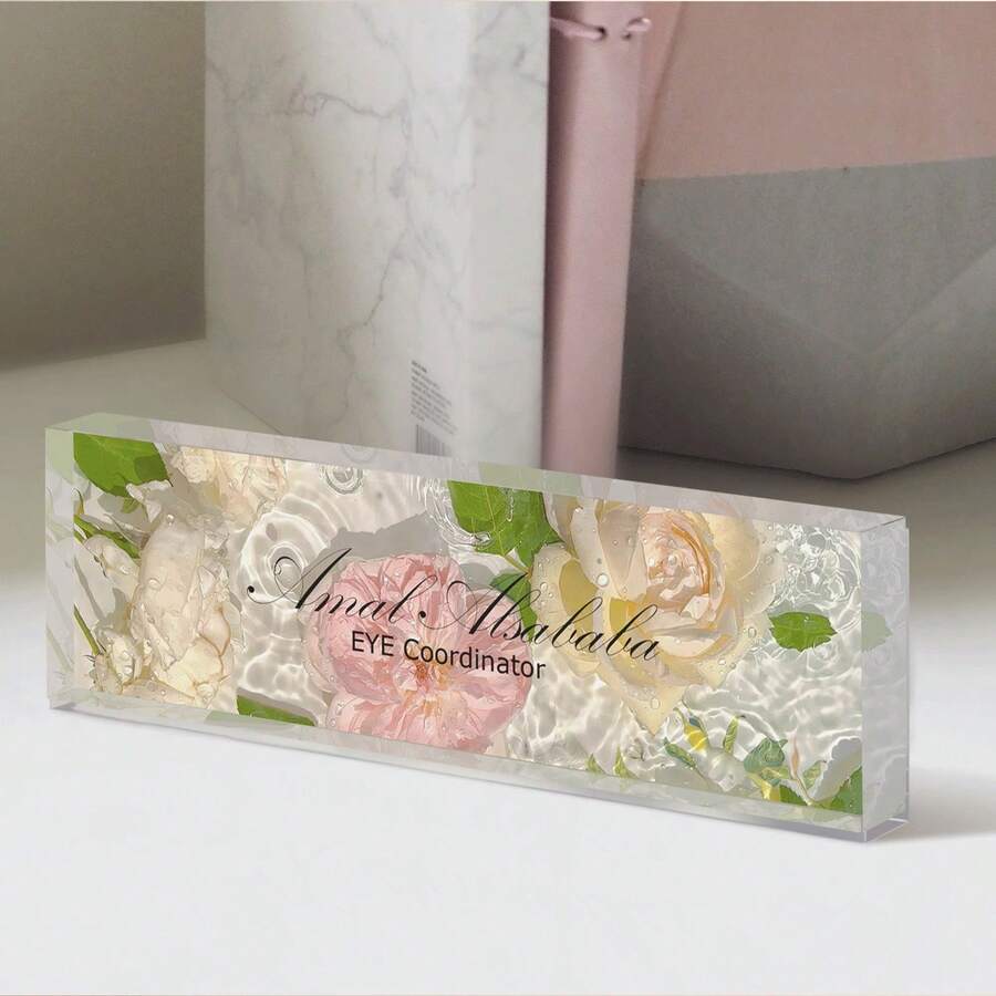 1pc,Personalized Desk Name Plate, Simple, Cute, Artistic Retro,Style