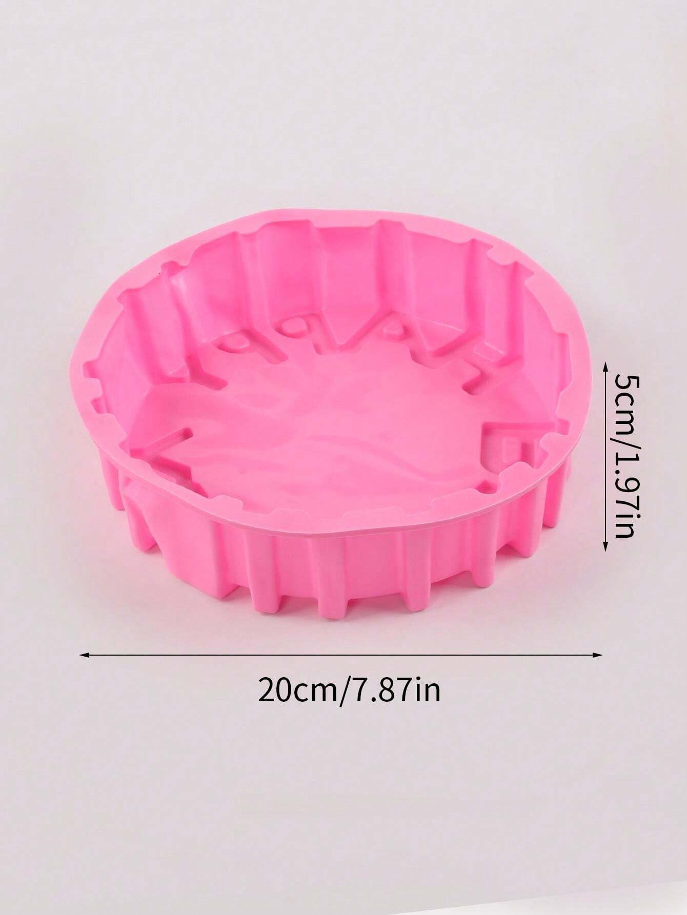 1Pc Round Birthday Letter Cake Silicone Mold 3D Mousse Handmade Cake