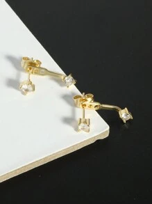 1-3 perechi de cercei cu șuruburi din aur CZ pentru femei, cercei cu șuruburi CZ strălucitori pentru cartilaj Helix, tragus, lobul urechii, piercing bijuterii, placat cu aur de 18K, calibrul 20