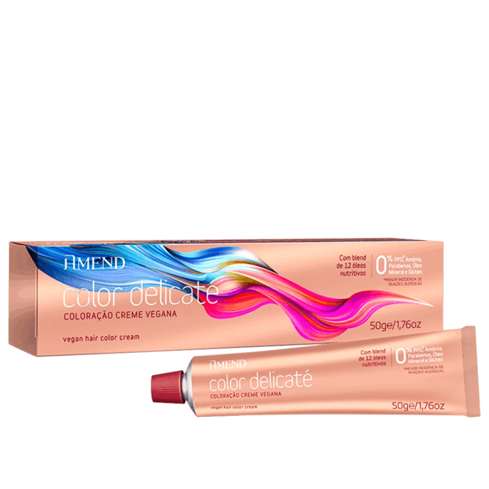 Vegan Cream Color 6.66 Dark Blonde Intense Red Amend Color Delicate 50g - Gỗ đỏ - Xem 1