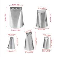 5pcs Stainless Steel 304 Cake Decoration Nozzles Set, Semi-row Weaving Cream Piping Nozzle, Teeth One Side Piping Nozzle, Cream Piping Diy Baking Tools For Decorating Cake